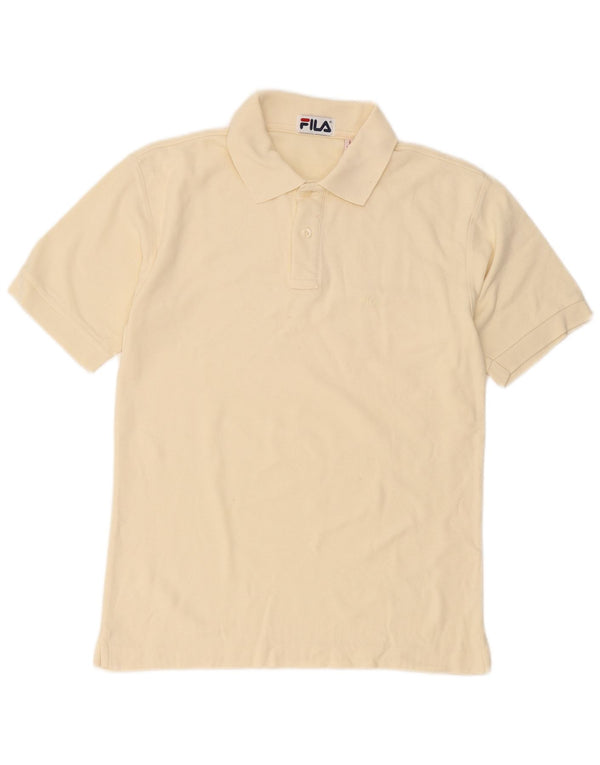 Fila Mens Polo Shirt IT 44 XS Yellow Cotton