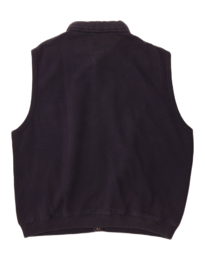 Outrage Mens Sleeveless Tracksuit Top Jacket 2XL Navy Blue Cotton