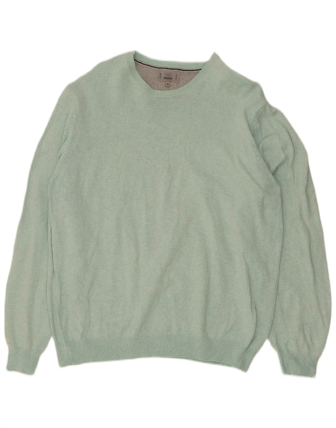 Marks & Spencer Mens Regular Fit Crew Neck Jumper Sweater XL Blue