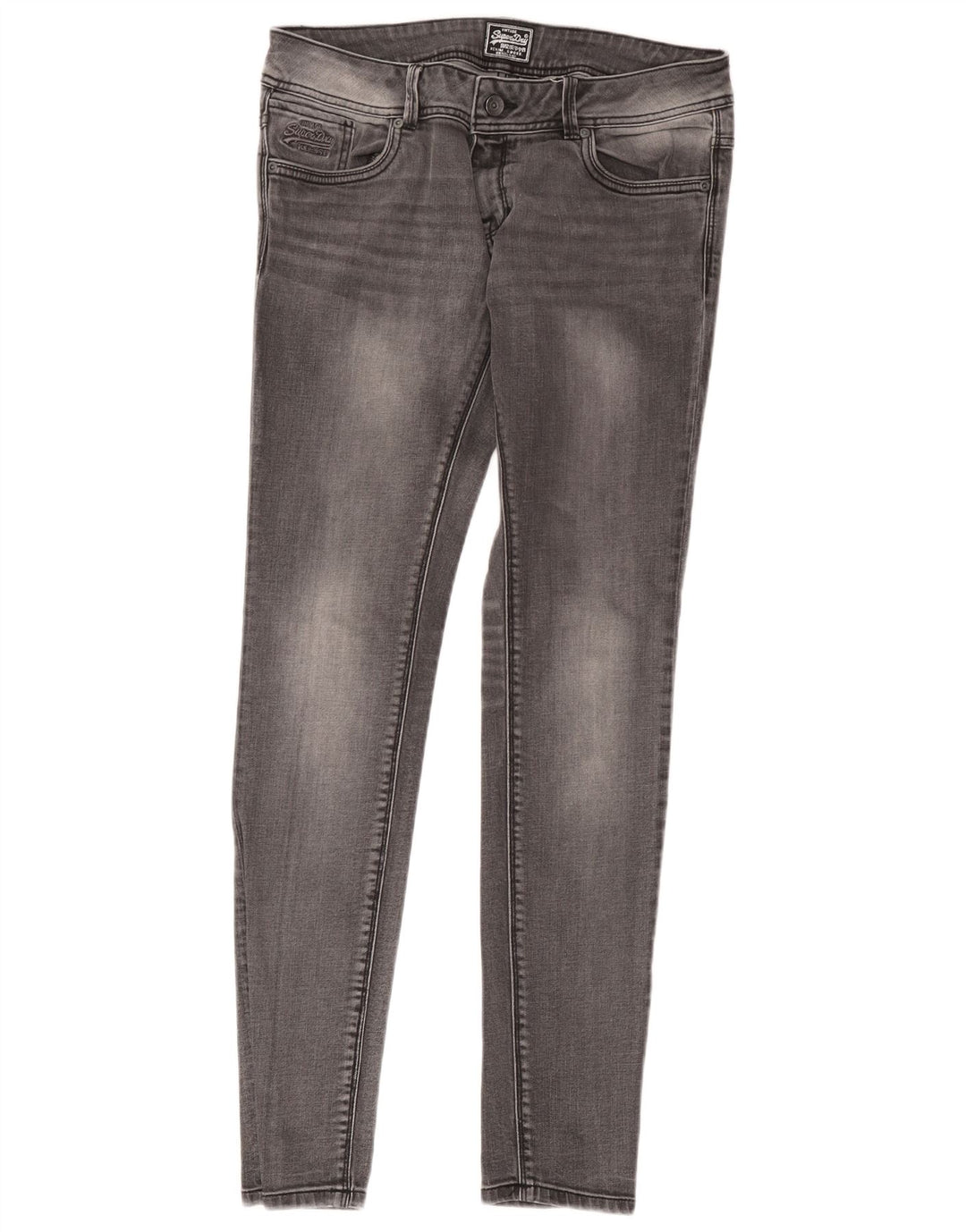 Superdry Womens Skinny Jeans W30 L32 Grey Cotton