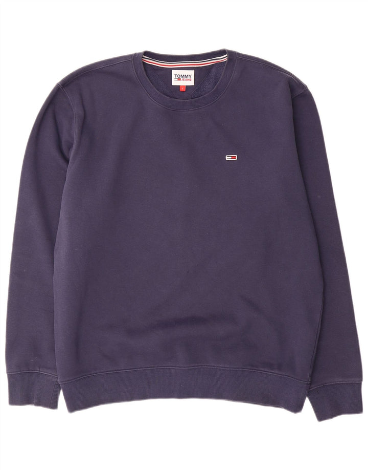 Tommy Hilfiger Mens Sweatshirt Jumper Large Navy Blue Cotton
