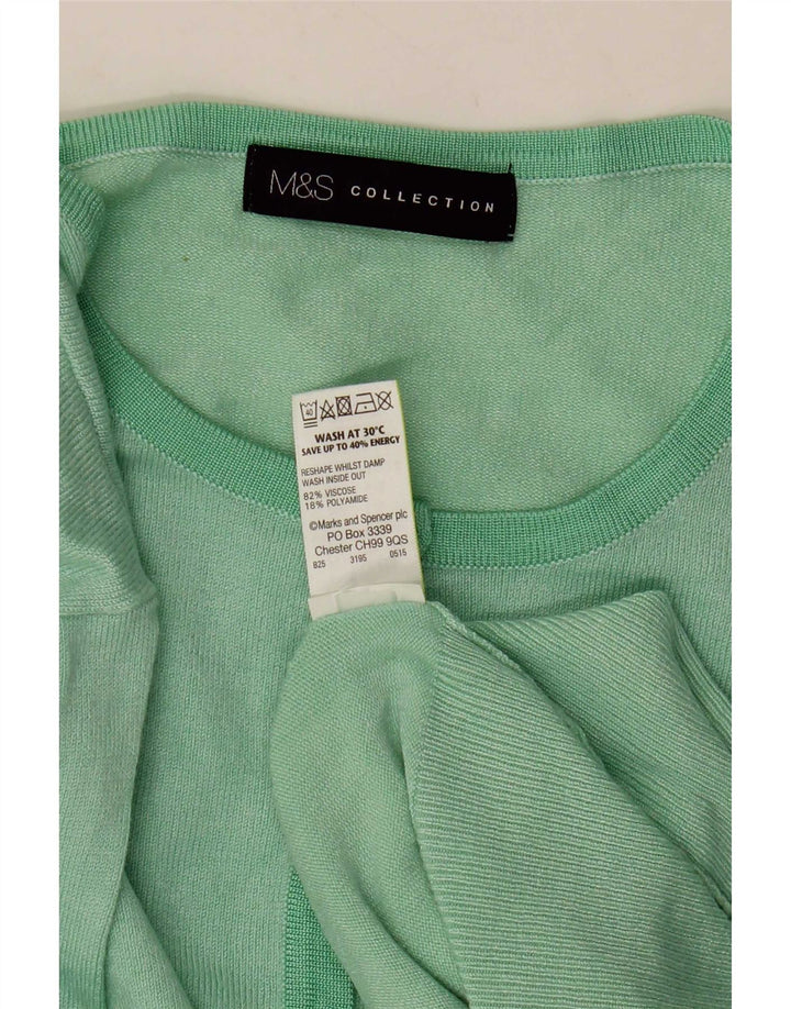 Marks & Spencer Womens Cardigan Sweater UK 16 Large Green Viscose