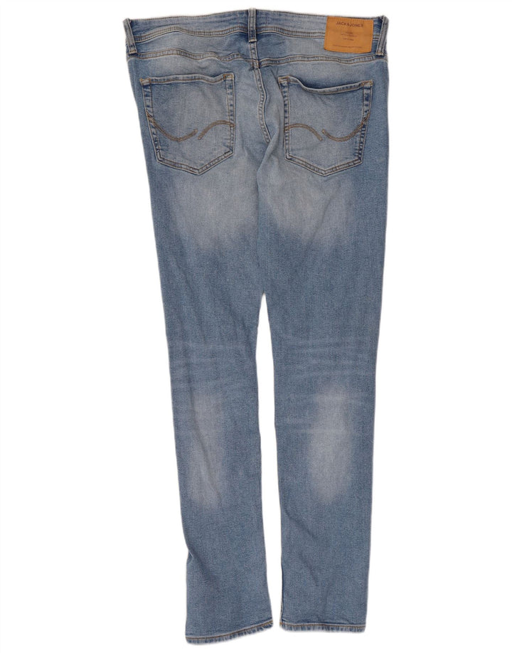 JACK & JONES Mens Liam Distressed Skinny Jeans W34 L32 Blue