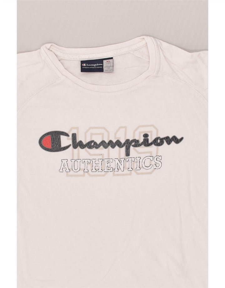CHAMPION Boys Graphic T-Shirt Top 13-14 Years XL White | Vintage Champion | Thrift | Second-Hand Champion | Used Clothing | Messina Hembry 