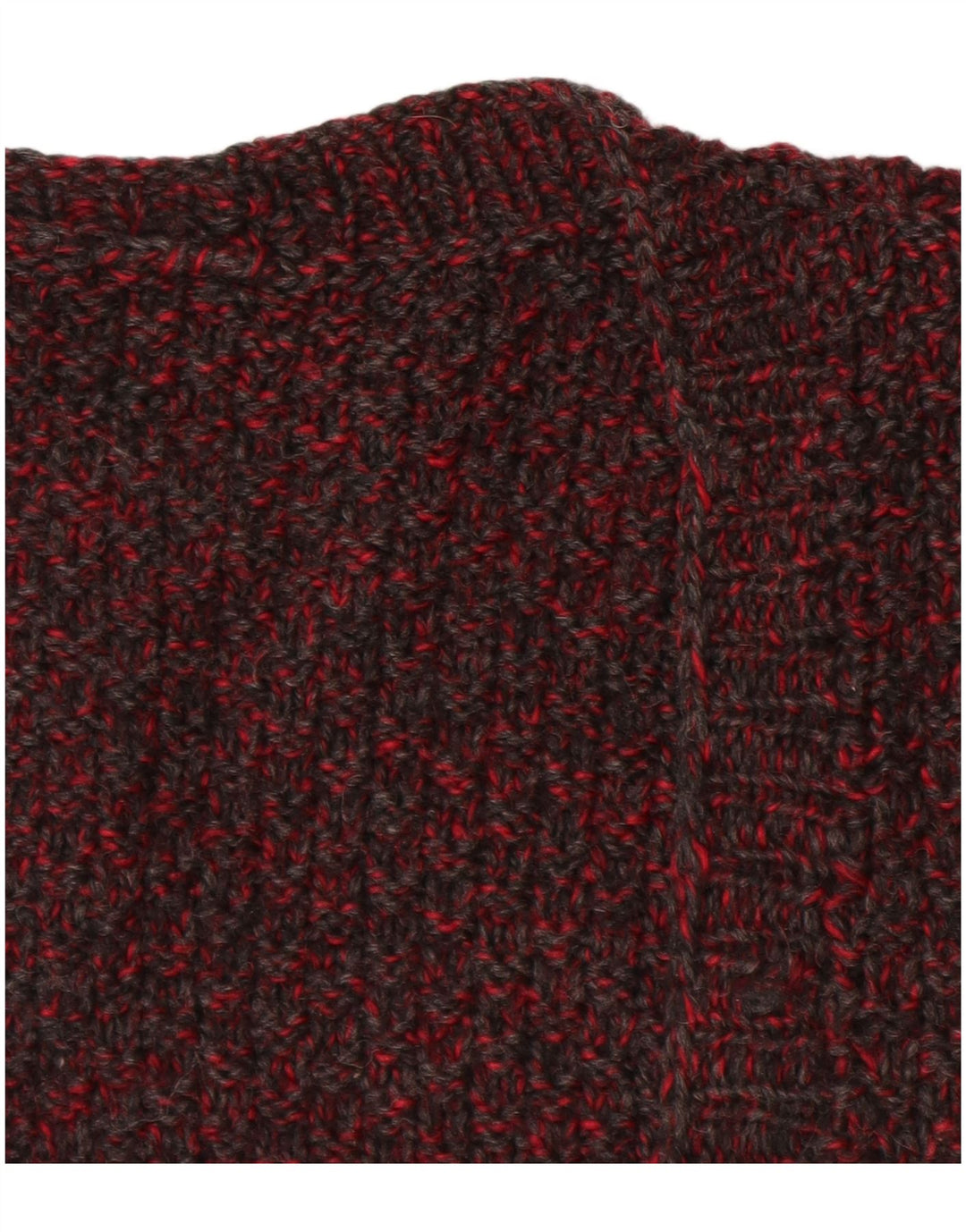 VINTAGE Womens Sleeveless Cardigan Sweater UK 14 Large Burgundy Flecked