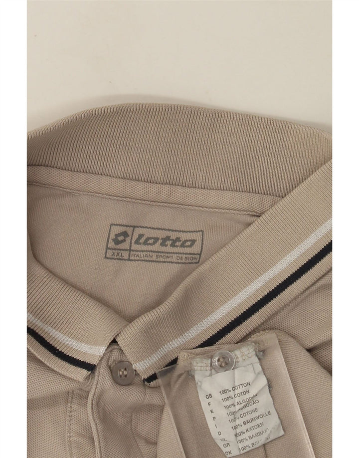 Lotto Mens Polo Shirt 2XL Beige Cotton