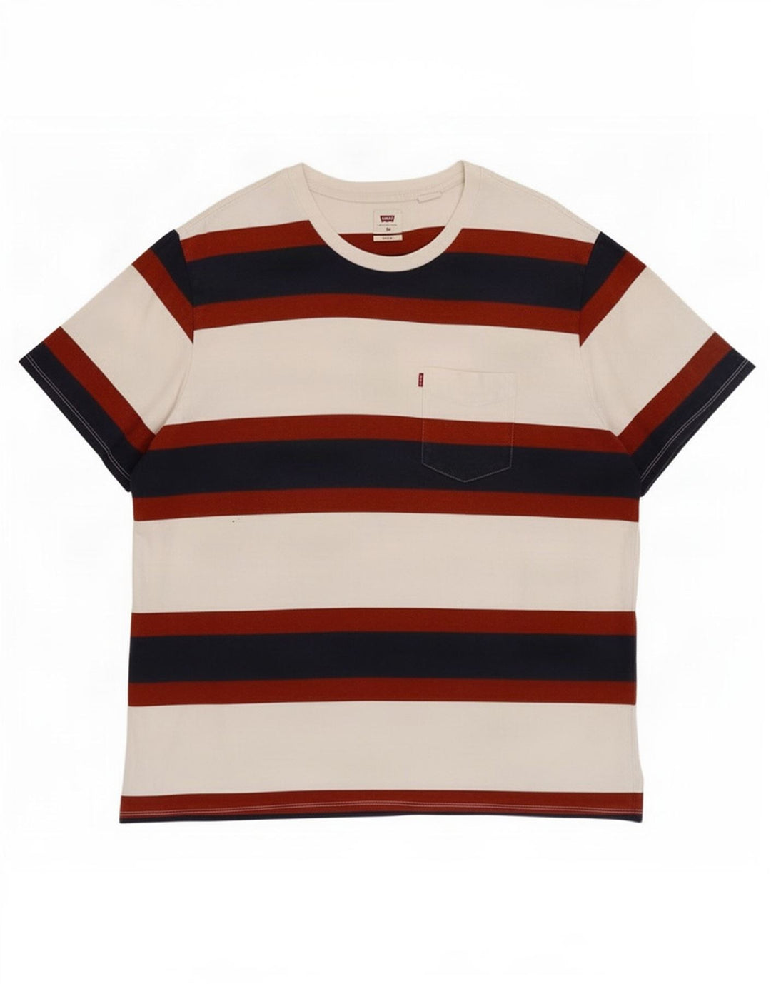 Levi's Mens Relaxed T-Shirt Top XL White Striped Cotton