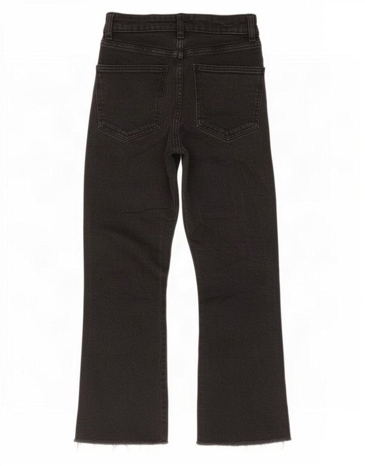Zara Womens Crop Bootcut Jeans EU 36 XS W26 L23 Black