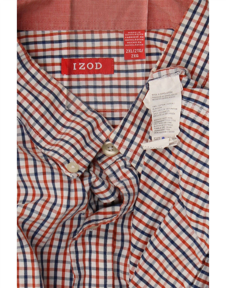 Izod Mens Shirt 2XL Multicoloured Gingham Cotton