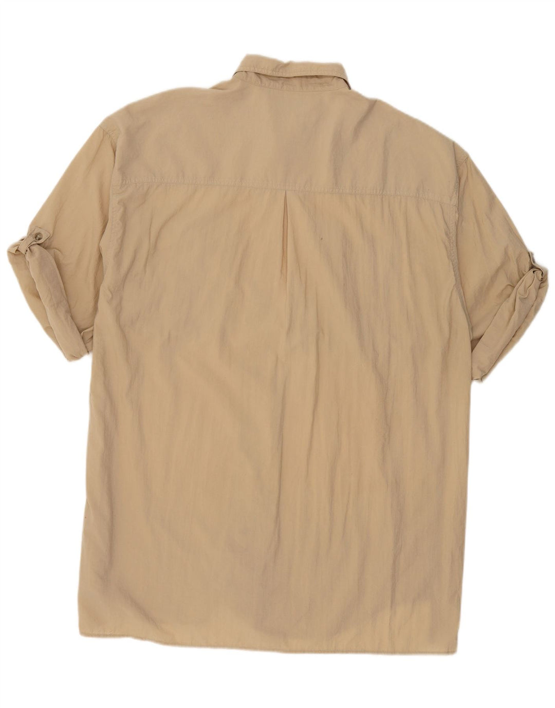 COLUMBIA Mens Short Sleeve Shirt 2XL Beige Nylon