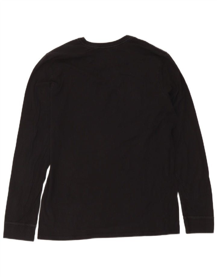 Nike Mens Athletic Fit Graphic Top Long Sleeve Medium Black Cotton