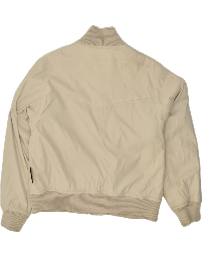 K-WAY Womens Bomber Jacket UK 14 Medium Beige Polyester | Vintage K-Way | Thrift | Second-Hand K-Way | Used Clothing | Messina Hembry 