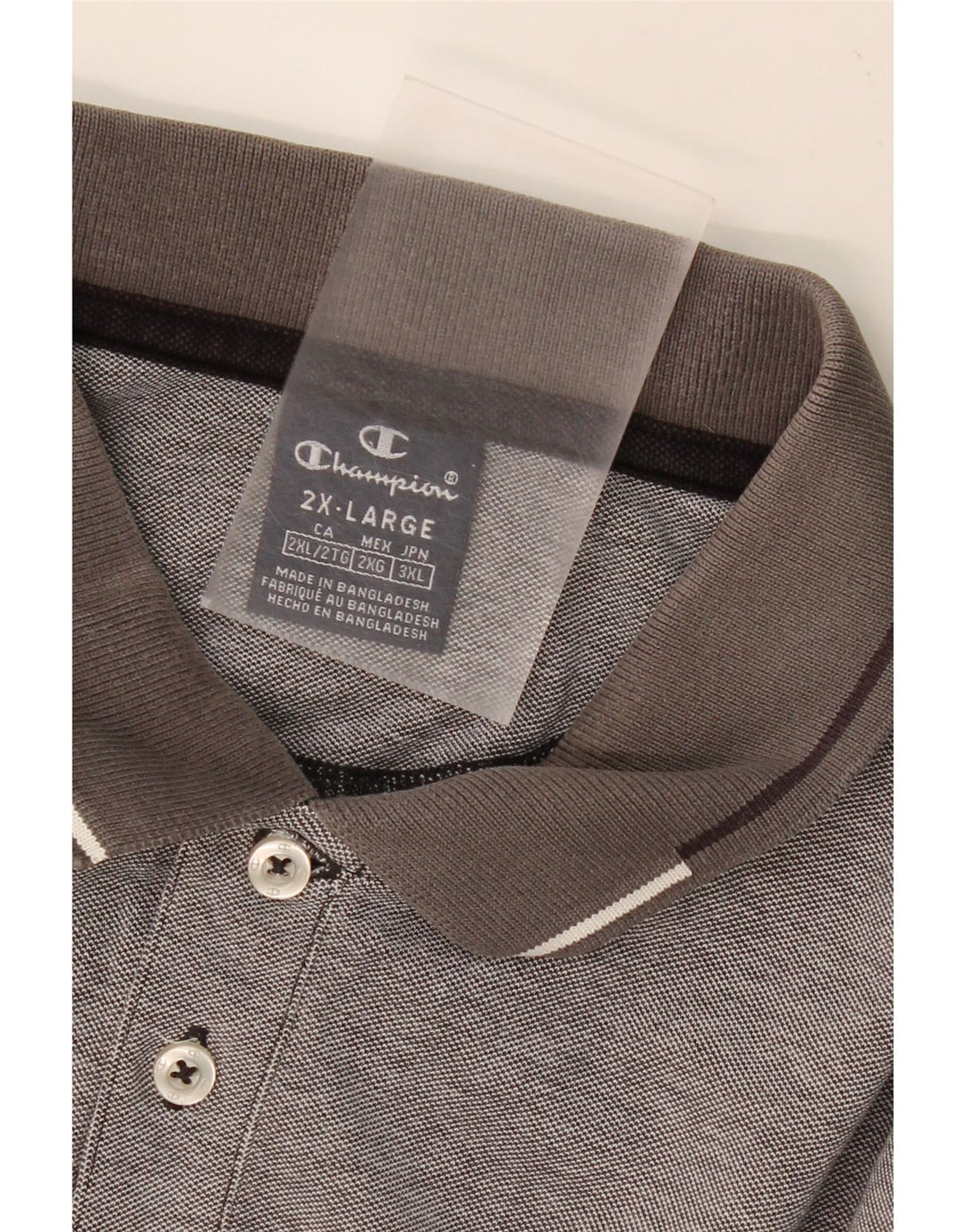 CHAMPION Mens Polo Shirt 2XL Grey Vintage Champion and Second-Hand Champion from Messina Hembry 