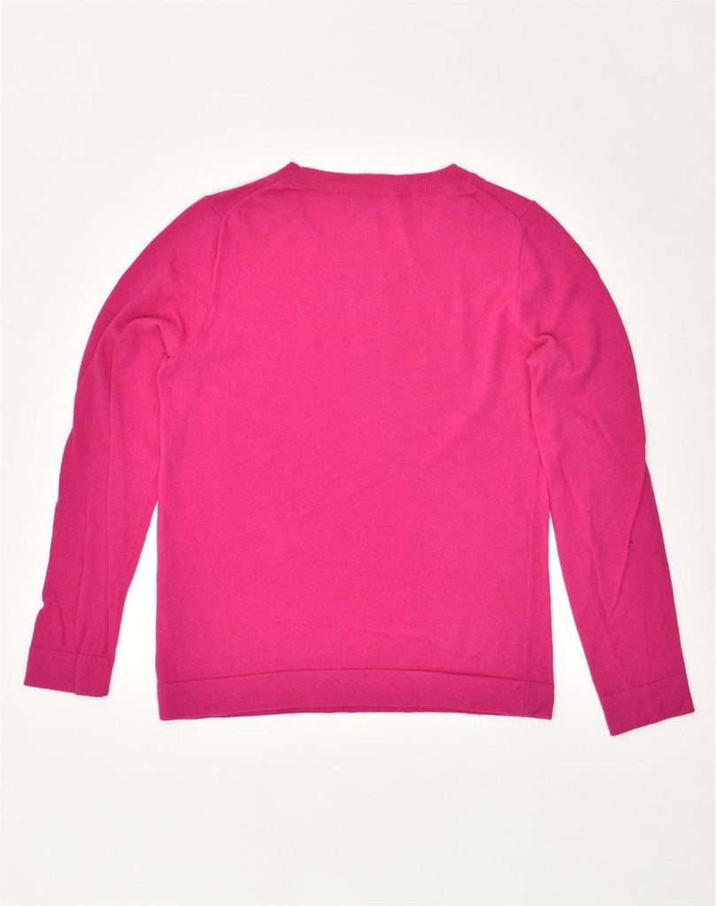 J. CREW Womens Teddie Crew Neck Jumper Sweater UK 10 Small Pink Cotton | Vintage J. Crew | Thrift | Second-Hand J. Crew | Used Clothing | Messina Hembry 