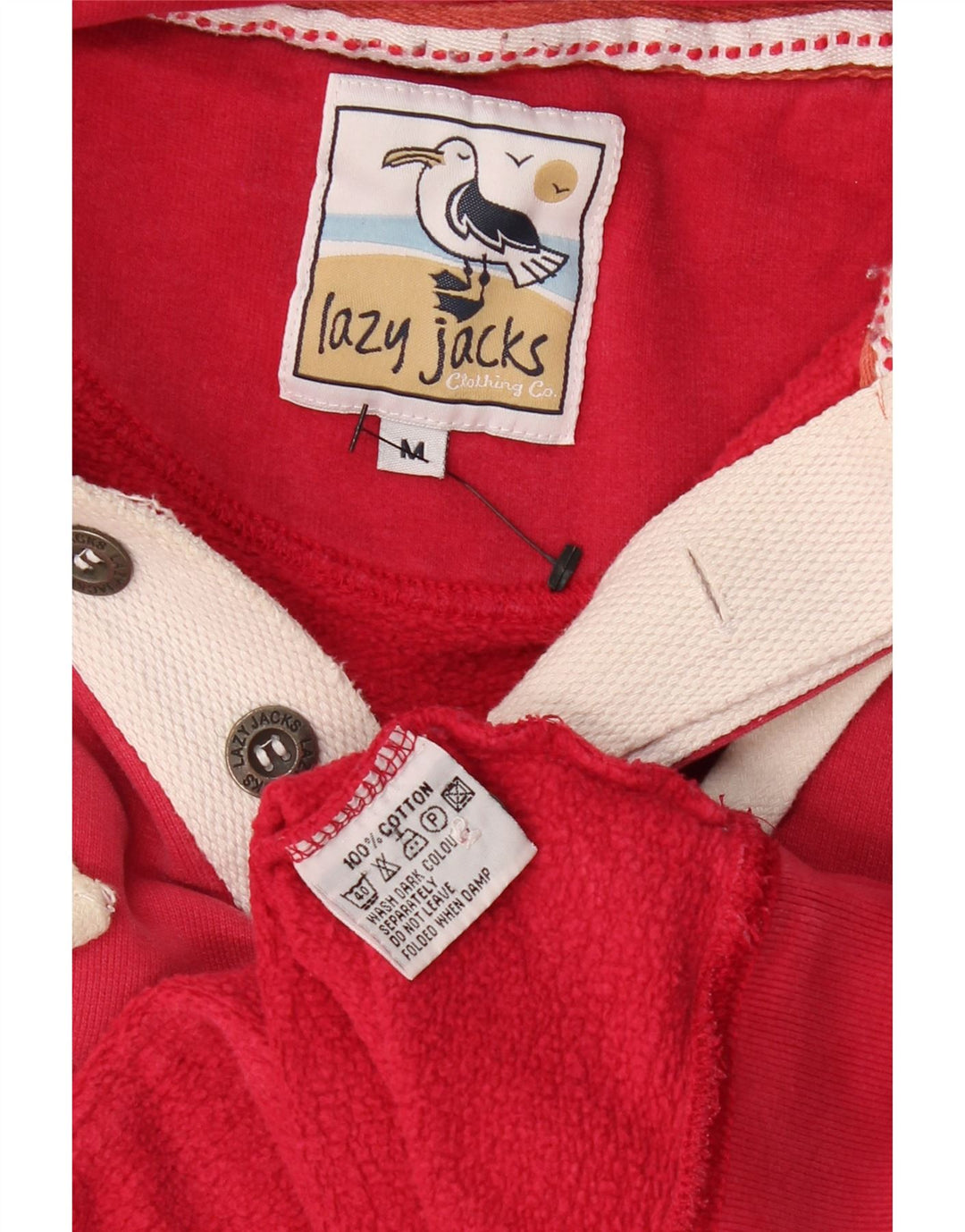 VINTAGE Mens Graphic Hoodie Jumper Medium Red Cotton