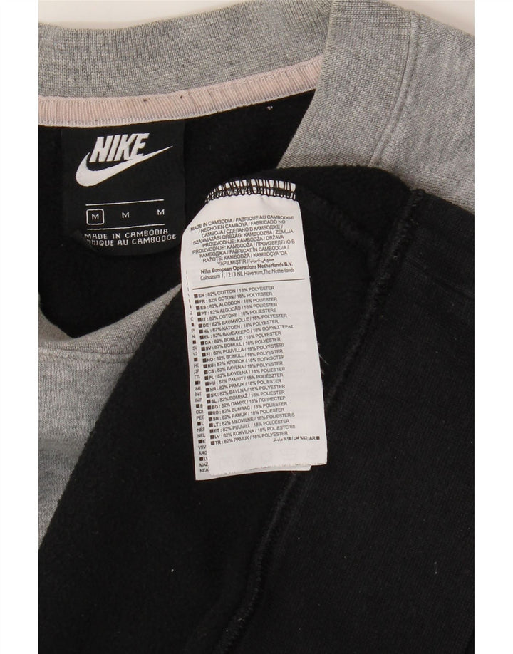 Nike Mens Sweatshirt Jumper Medium Black Colourblock Cotton