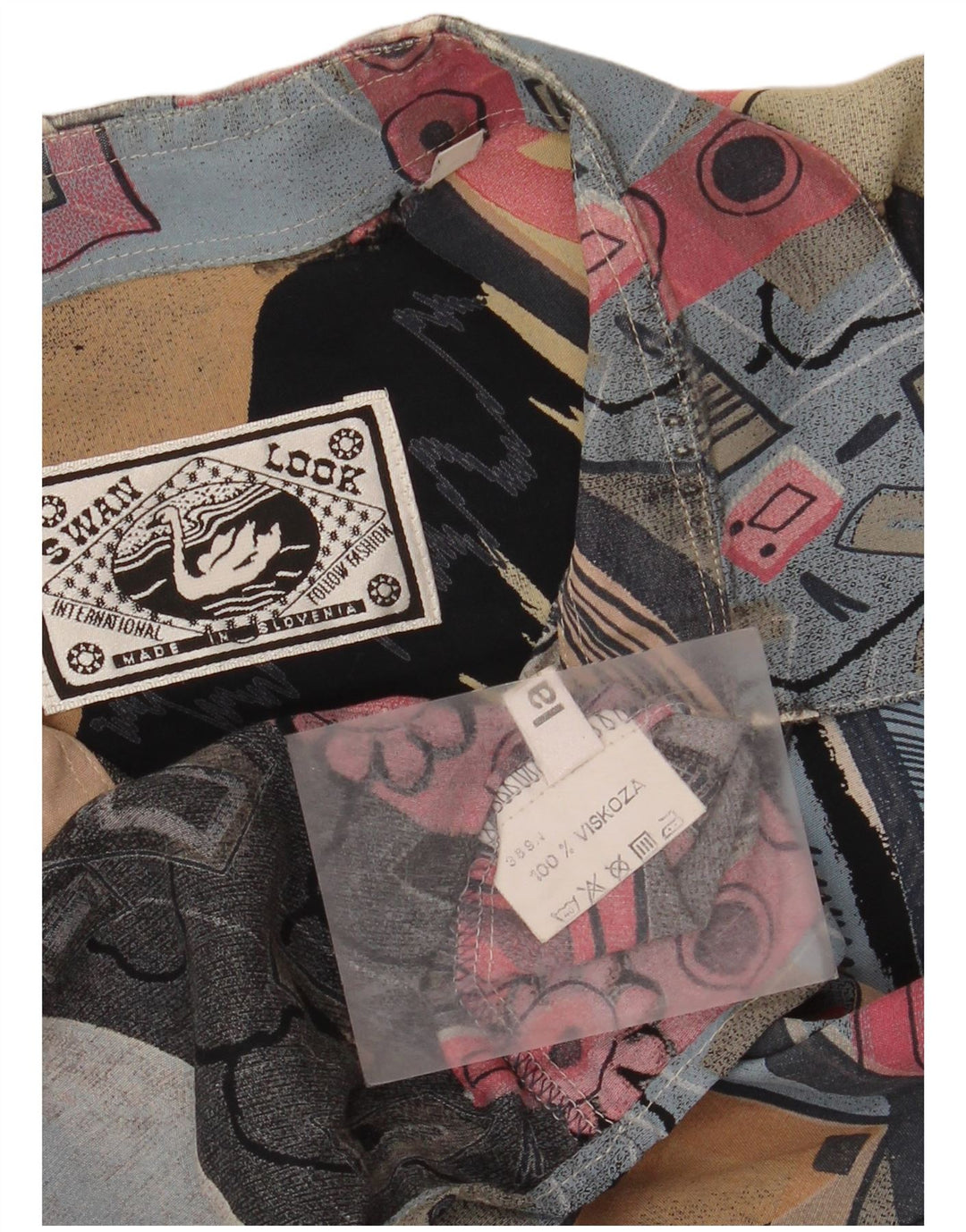 Vintage Mens Oversized Abstract Pattern Shirt Large Multicoloured Retro