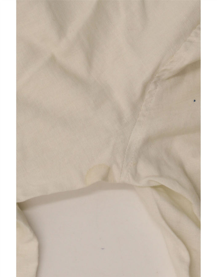 RIFLE Womens Straight Capri Trousers W26 L20 White Linen Vintage Rifle and Second-Hand Rifle from Messina Hembry 