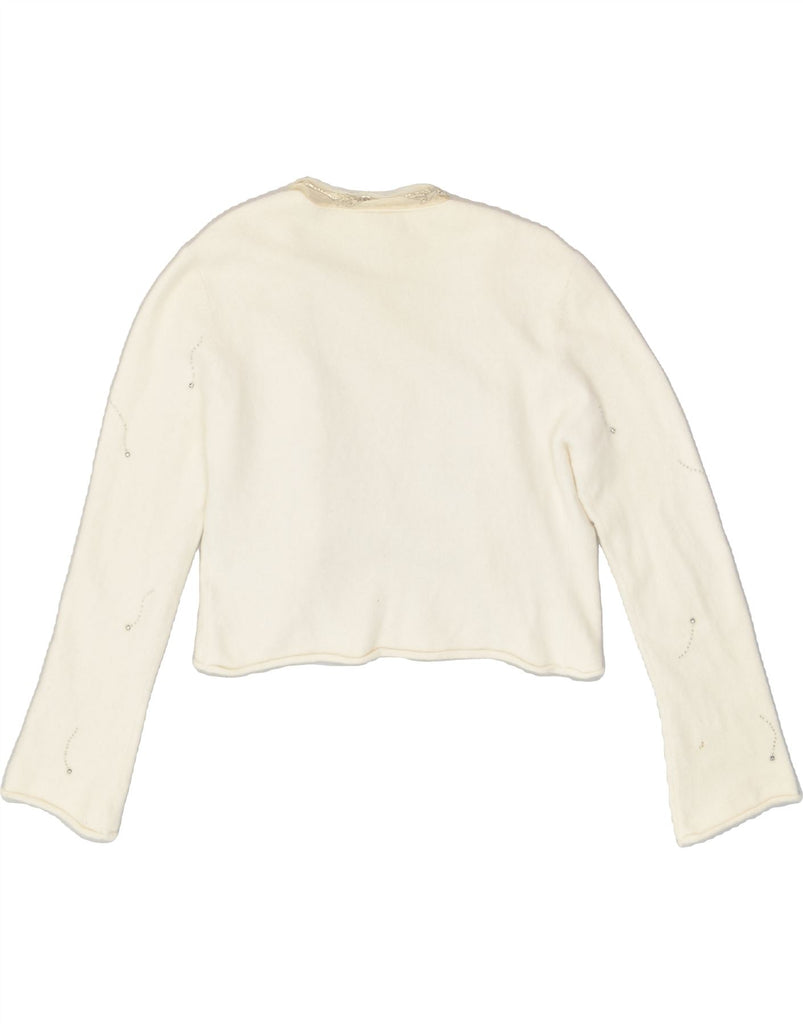 KAREN MILLEN Womens Bolero Jumper US 3 Small Off White Angora | Vintage Karen Millen | Thrift | Second-Hand Karen Millen | Used Clothing | Messina Hembry 