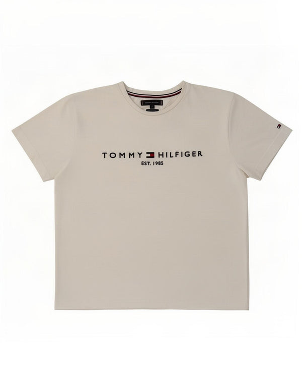 Tommy Hilfiger Womens Graphic T-Shirt Top UK 14 Medium White Cotton