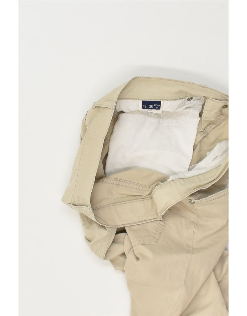 TRUSSARDI Mens Straight Casual Trousers W33 L30 Beige Cotton | Vintage Trussardi | Thrift | Second-Hand Trussardi | Used Clothing | Messina Hembry 