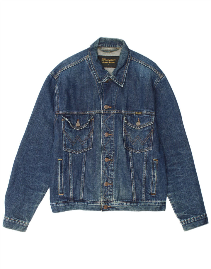 Wrangler Mens Denim Jacket UK 38 Medium Blue Cotton
