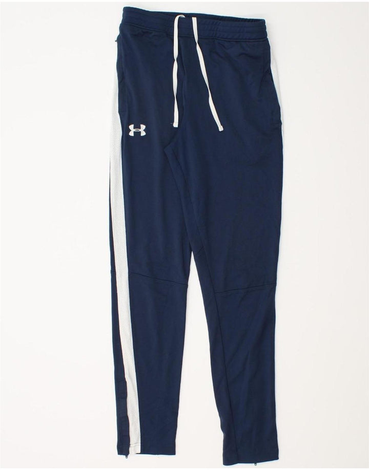 UNDER ARMOUR Mens Tracksuit Trousers Medium Navy Blue Colourblock