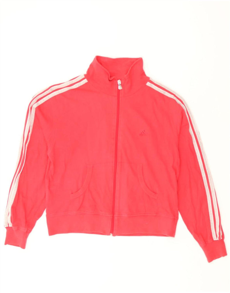 ADIDAS Womens Crop Tracksuit Top Jacket UK 18 XL Pink Cotton Vintage Adidas and Second-Hand Adidas from Messina Hembry 