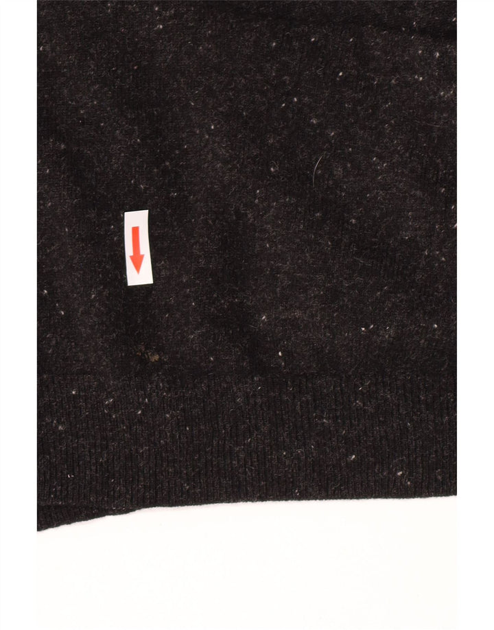 Cos Womens Oversized Cardigan Sweater UK 10 Small Black Flecked Wool