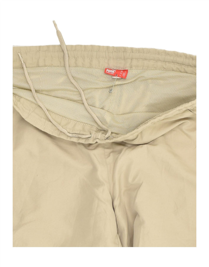 PUMA Mens Sport Shorts Small Beige Polyester | Vintage Puma | Thrift | Second-Hand Puma | Used Clothing | Messina Hembry 