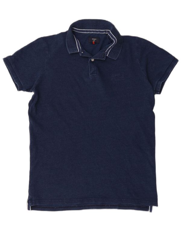 Superdry Mens Polo Shirt XL Navy Blue Cotton