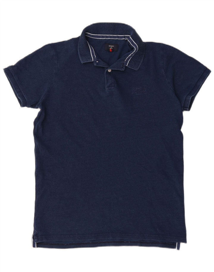 Superdry Mens Polo Shirt XL Navy Blue Cotton