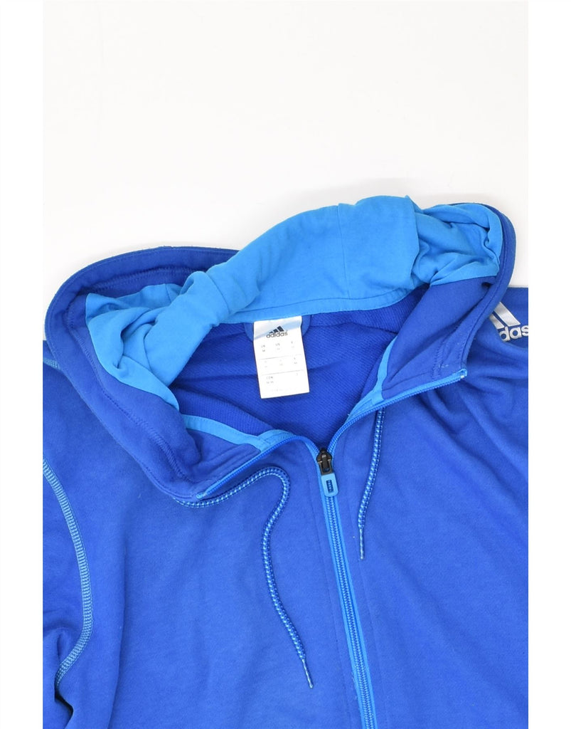 ADIDAS Mens Climalite Zip Hoodie Sweater Medium Blue Polyester | Vintage Adidas | Thrift | Second-Hand Adidas | Used Clothing | Messina Hembry 