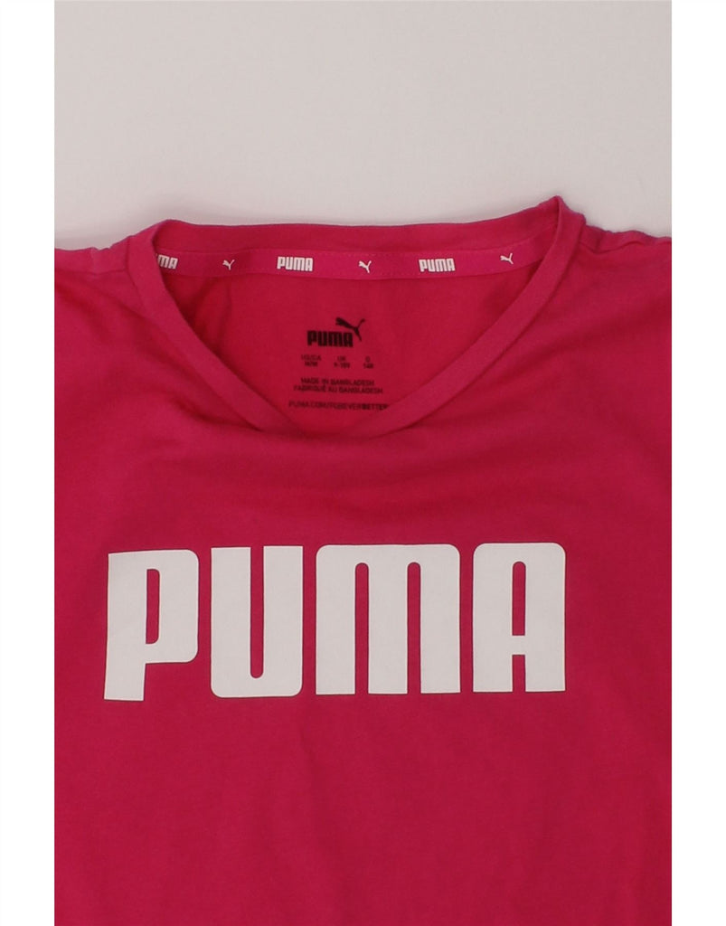 PUMA Girls Graphic T-Shirt Top 9-10 Years Pink Cotton | Vintage Puma | Thrift | Second-Hand Puma | Used Clothing | Messina Hembry 