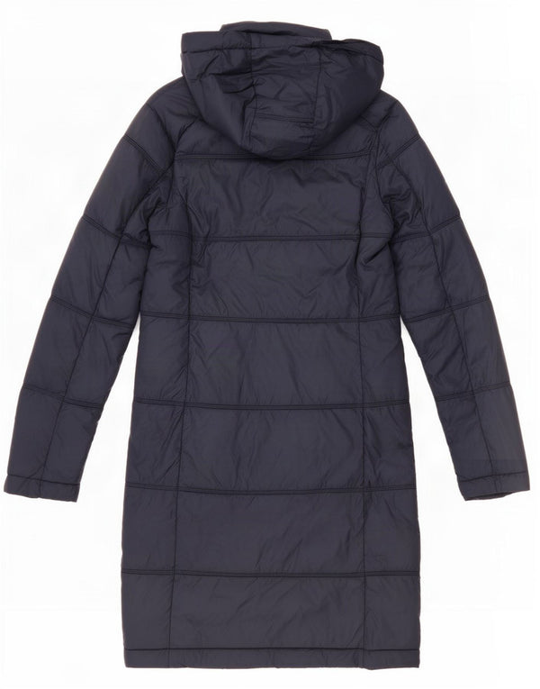 Fat Face Womens Hooded Padded Coat UK 8 Small Navy Blue Nylon