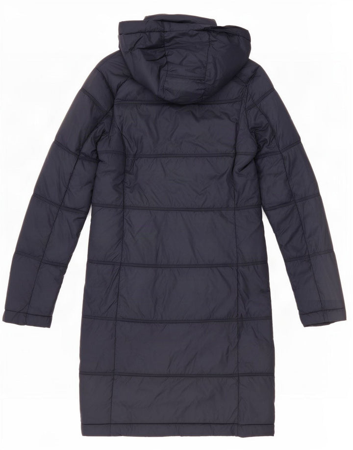 Fat Face Womens Hooded Padded Coat UK 8 Small Navy Blue Nylon