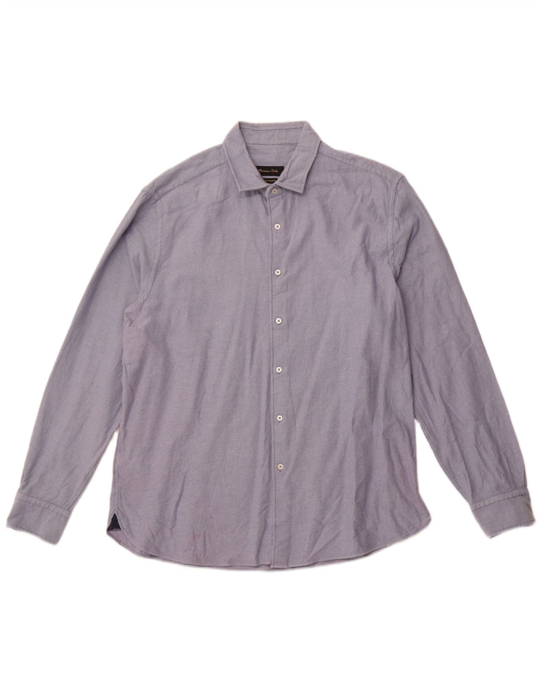 Massimo Dutti Mens Shirt 2XL Blue Cotton
