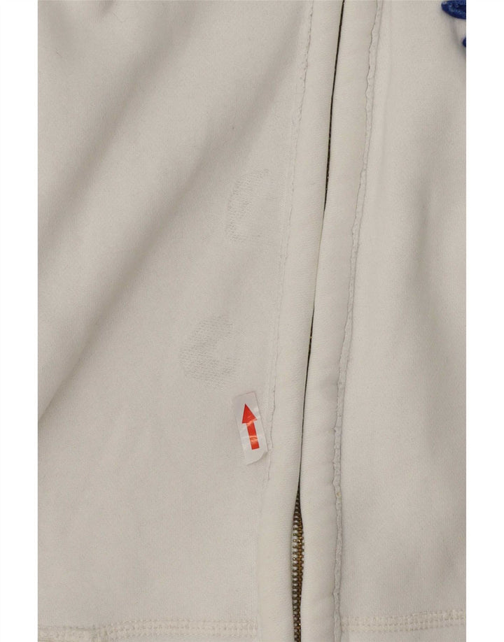 Hollister Mens Graphic Zip Hoodie Sweater Medium White Cotton