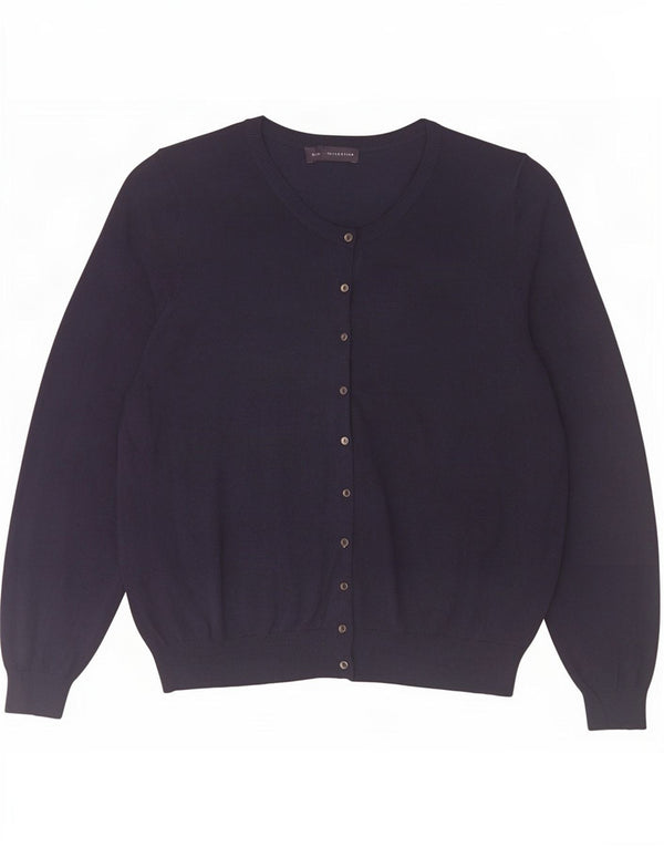 Marks & Spencer Womens Cardigan Sweater UK 22 3XL Navy Blue Viscose