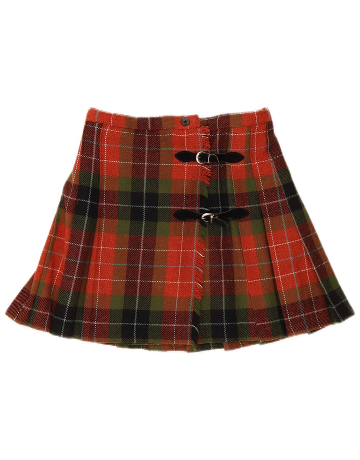 Stefanel Womens Mini Wrap Skirt IT 38 XS W26 Red Check Wool