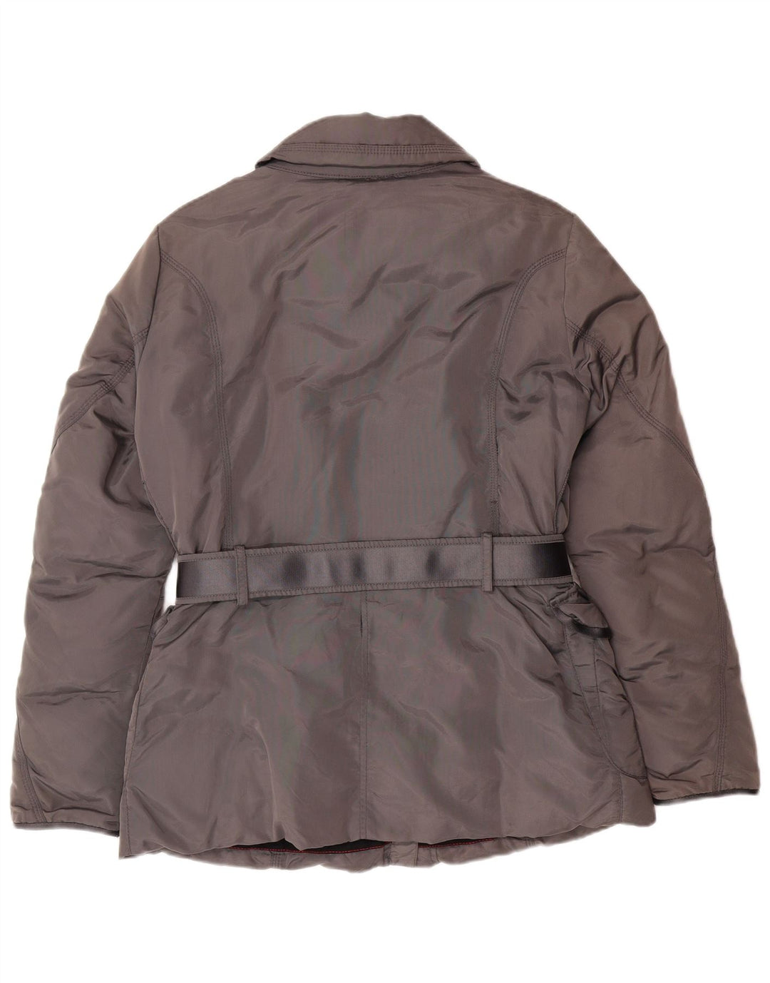 PEUTEREY Womens Belted Padded Jacket IT 46 Large Grey Polyamide Classic