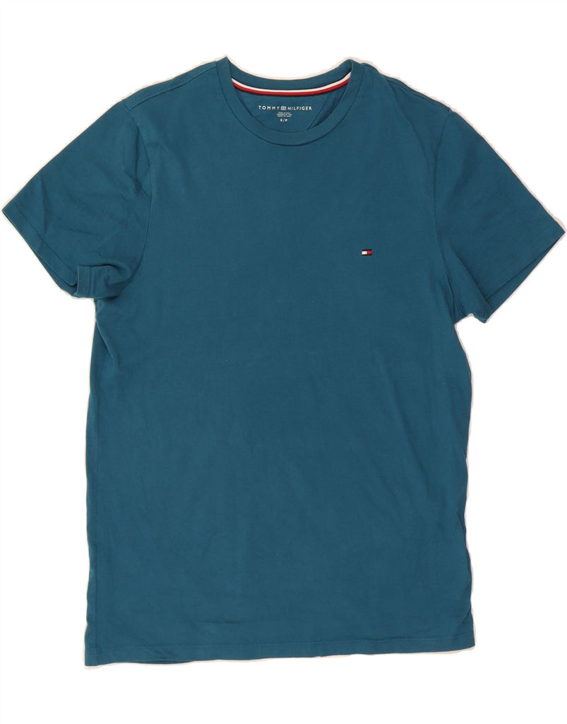 TOMMY HILFIGER Mens T-Shirt Top Small Blue Cotton Vintage Tommy Hilfiger and Second-Hand Tommy Hilfiger from Messina Hembry 