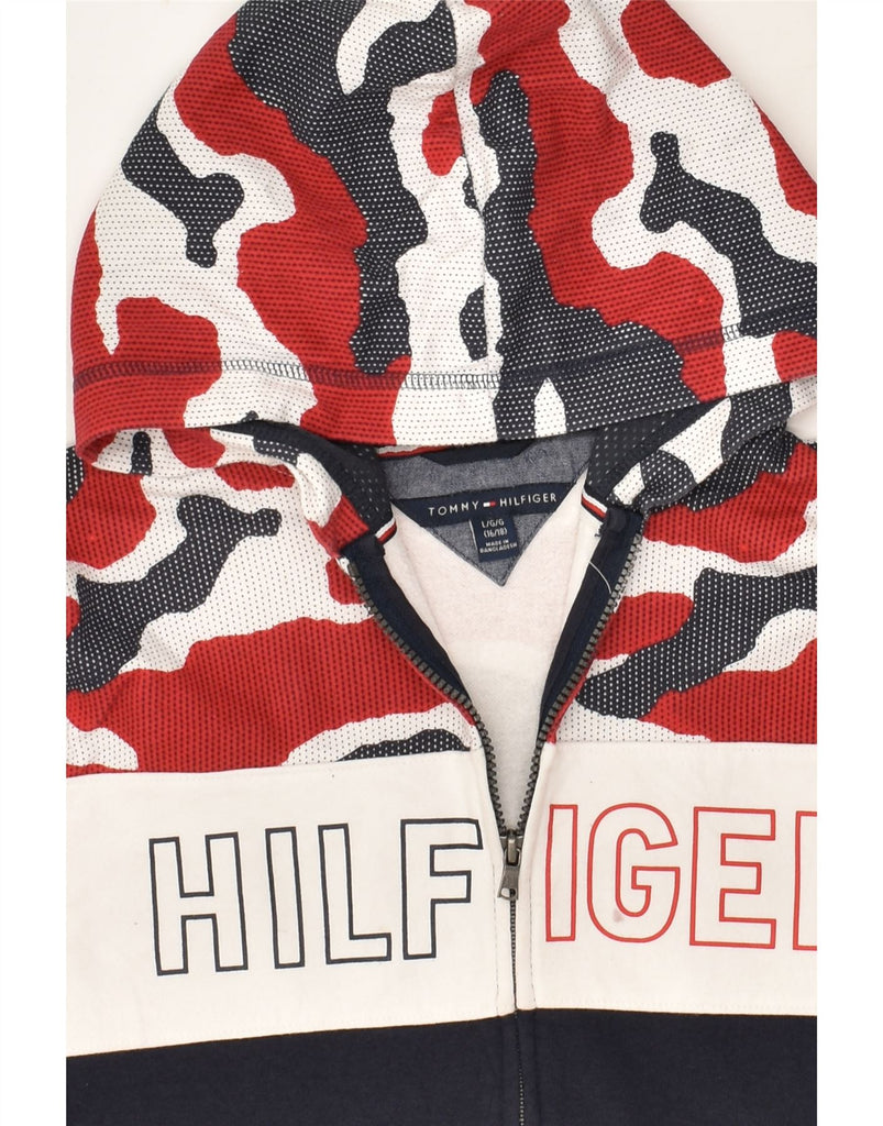 TOMMY HILFIGER Boys Graphic Zip Hoodie Sweater 15-16 Years Large Red | Vintage Tommy Hilfiger | Thrift | Second-Hand Tommy Hilfiger | Used Clothing | Messina Hembry 