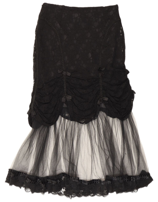 Laughing Vampire Womens Mermaid Skirt UK 14 Large W34 Black Gothic