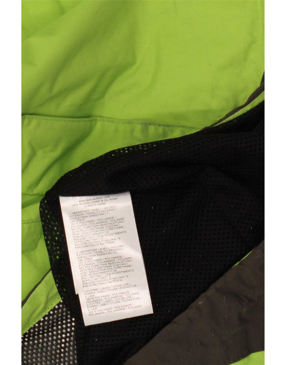 Jack Wolfskin Womens Hooded Rain Jacket UK 12/14 Medium Green Colourblock