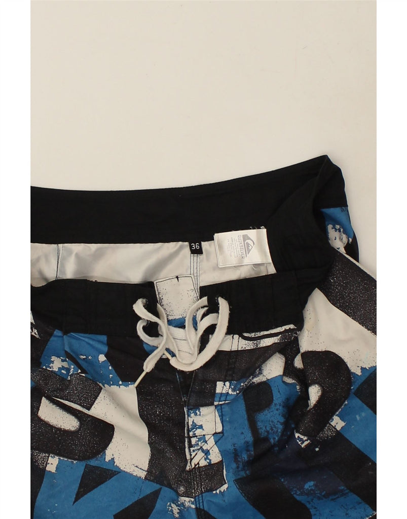 QUIKSILVER Mens Abstract Pattern Swimming Shorts Large Blue Polyester | Vintage Quiksilver | Thrift | Second-Hand Quiksilver | Used Clothing | Messina Hembry 