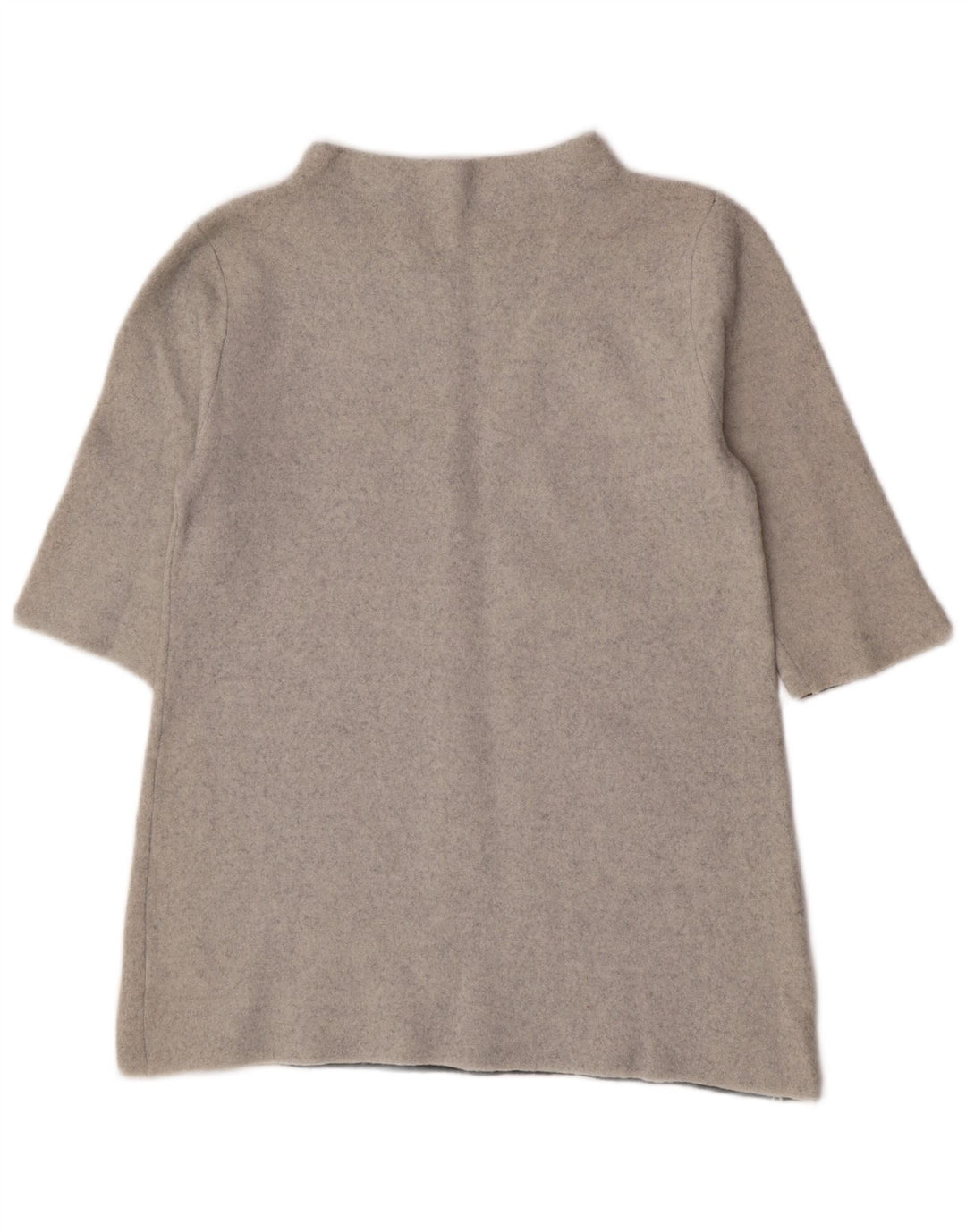 Toast Womens Short Sleeve Turtle Neck Jumper Sweater UK 14 Medium Grey Wool