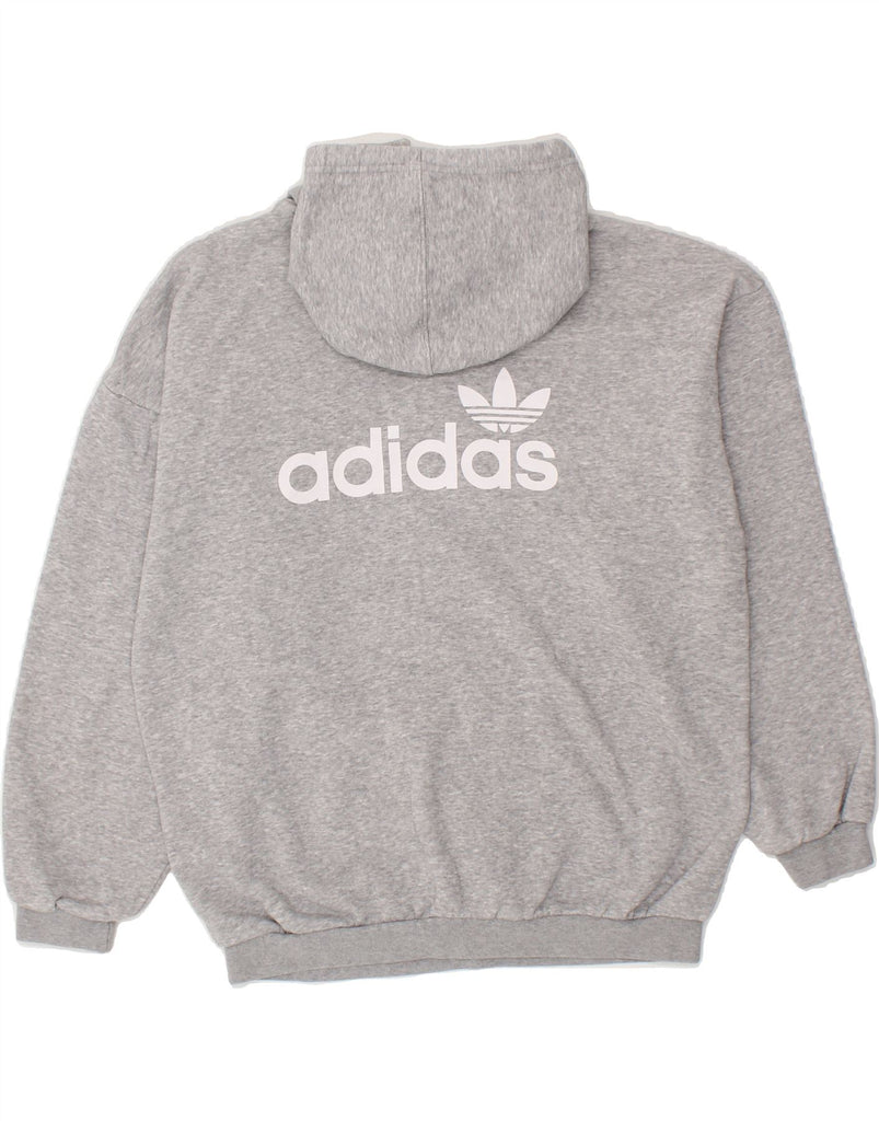 ADIDAS Womens Graphic Hoodie Jumper UK 10 Small Grey Cotton | Vintage Adidas | Thrift | Second-Hand Adidas | Used Clothing | Messina Hembry 