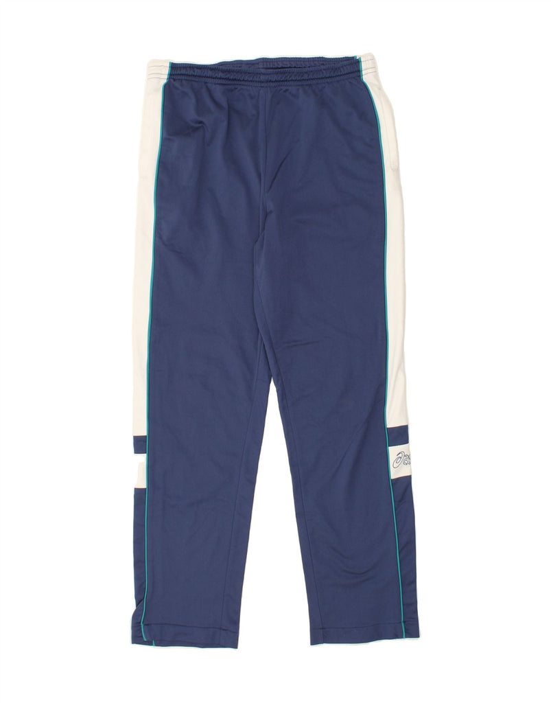 ASICS Mens Graphic Tracksuit Trousers Large Blue Colourblock Vintage Asics and Second-Hand Asics from Messina Hembry 