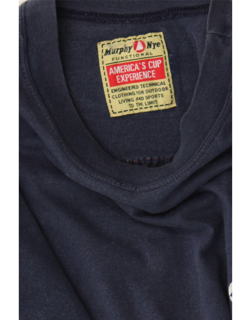 MURPHY & NYE Mens Graphic T-Shirt Top Medium Navy Blue Cotton Vintage Murphy & Nye and Second-Hand Murphy & Nye from Messina Hembry 
